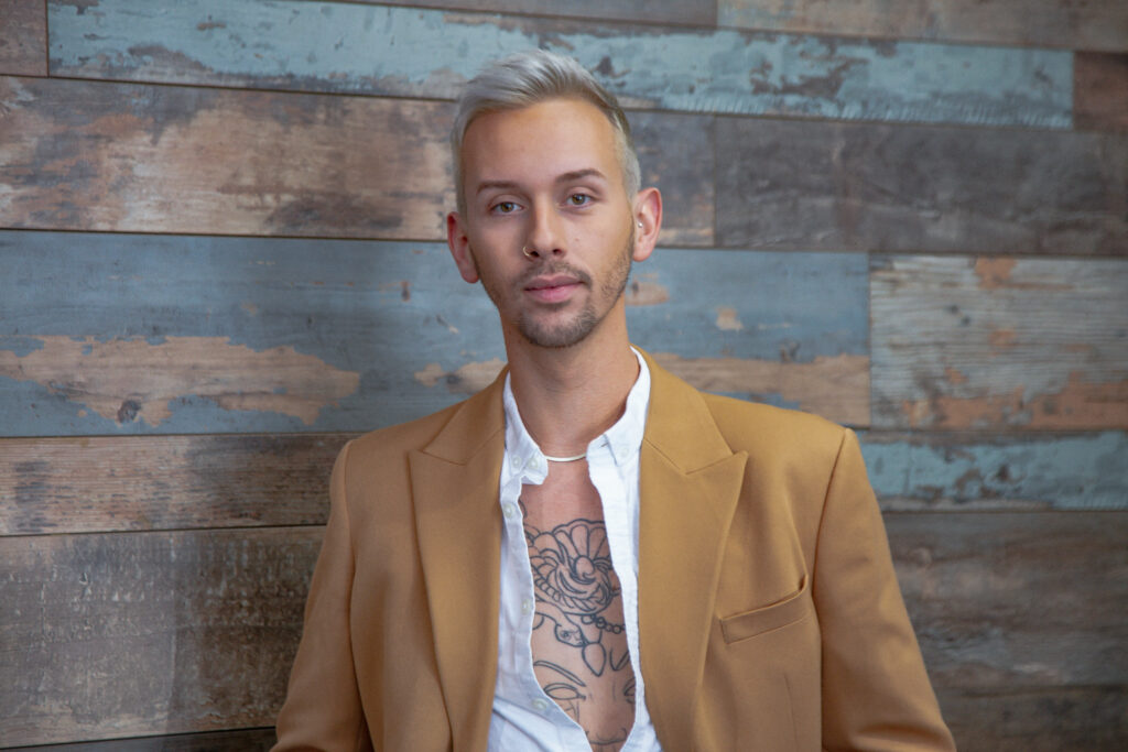 male branding photo inside of a hair salon