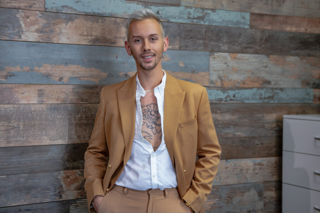 male branding photo inside of a hair salon