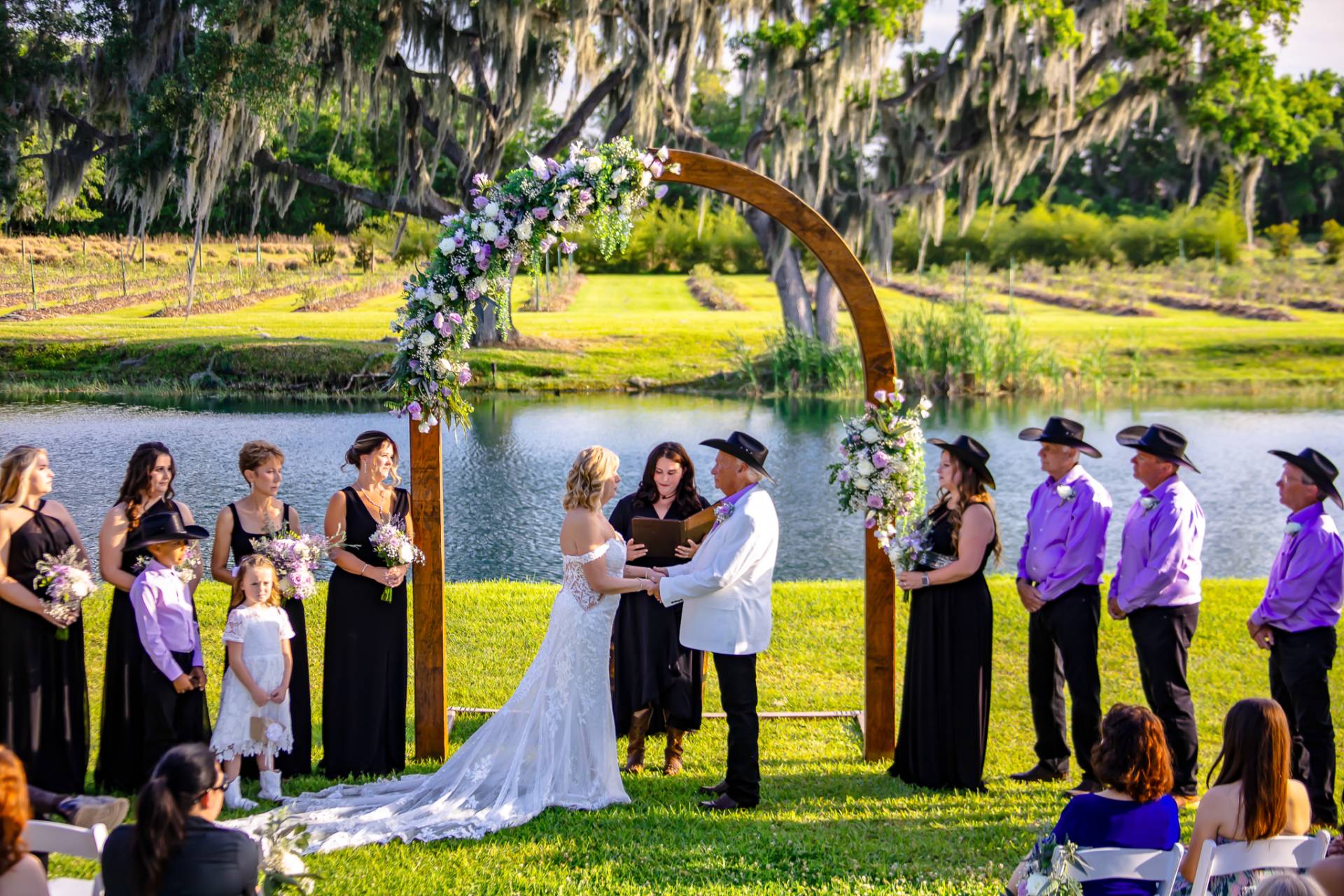 wedding ceremony on a lake